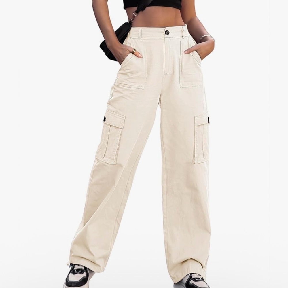 Stylish Cream Cargo Pants